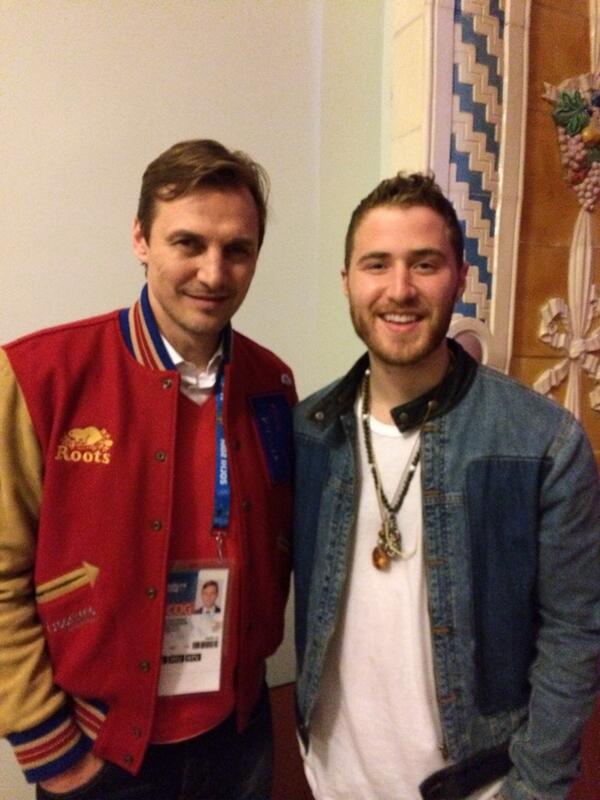 Mike Posner with hockey player Sergei Fedorov in Sochi, Russia - February 13, 2014
twitter.com/danmilstein
 Mike Posner with hockey player Sergei Fedorov in Sochi, Russia - February 13, 2014
twitter.com/danmilstein