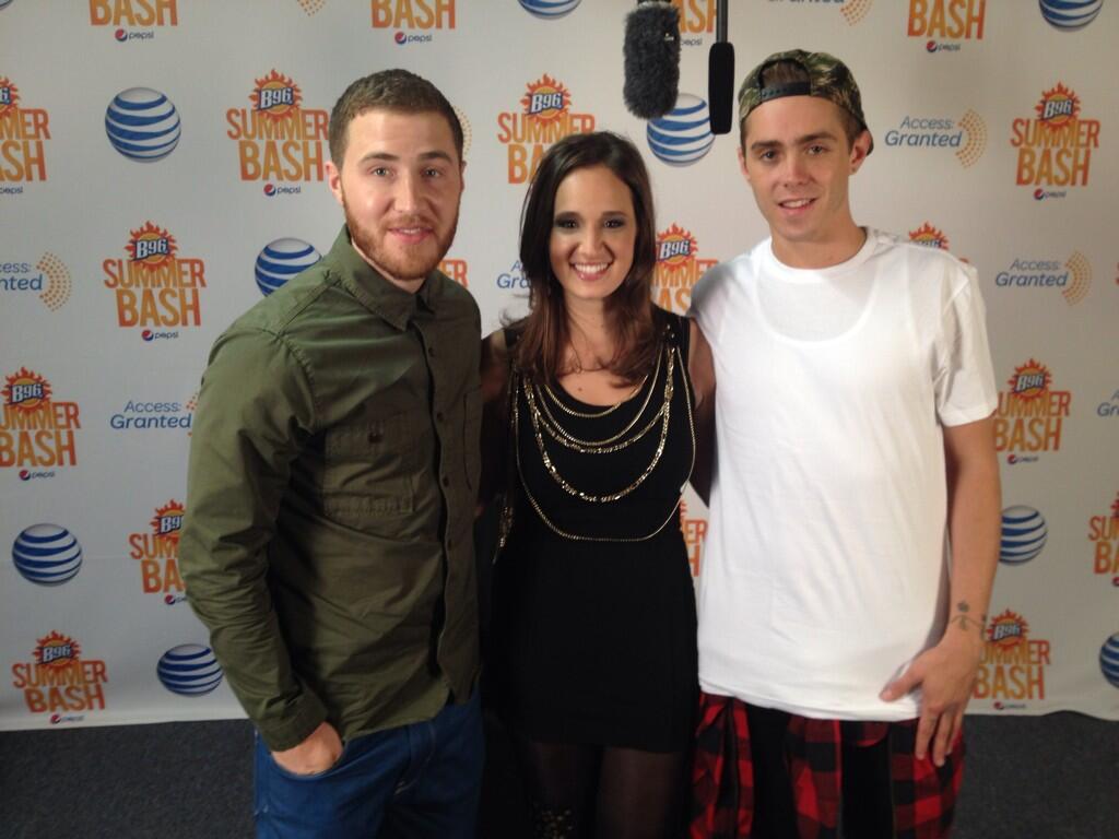 Mike Posner, Showbiz Shelly of 96.3 FM, and Sammy Adams backstage interview 6/15/13
Photo by Shelly
twitter.com/showbizshelly
 Mike Posner, Showbiz Shelly of 96.3 FM, and Sammy Adams backstage interview 6/15/13
Photo by Shelly
twitter.com/showbizshelly