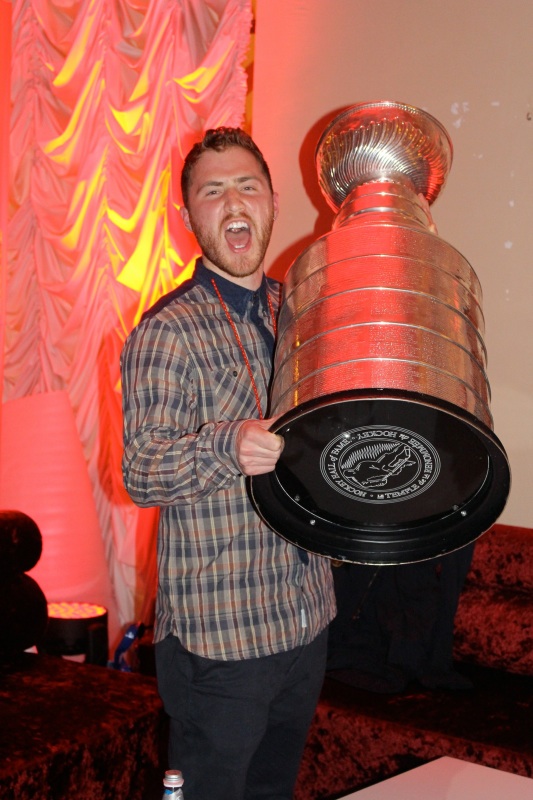 Mike Posner holding the NHL Stanley Cup in Sochi, Russia - February 17, 2014
examiner.com
 Mike Posner holding the NHL Stanley Cup in Sochi, Russia - February 17, 2014
examiner.com