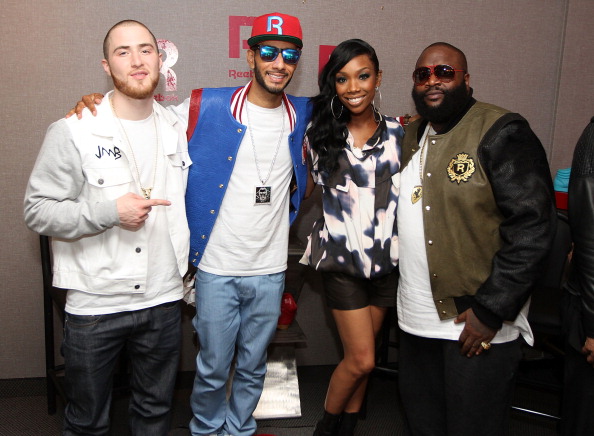 Mike Posner, Swizz Beatz, Brandy and Rick Ross
