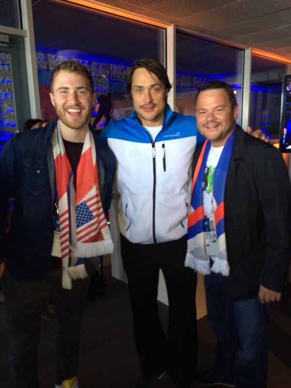 Mike Posner with Dan Milstein and Finnish Hockey Player Teemu Selänne at The Sochi 2014 Winter Olympics in Sochi, Russia  - February 15, 2014
twitter.com/danmilstein
 Mike Posner with Dan Milstein and Finnish Hockey Player Teemu Selänne at The Sochi 2014 Winter Olympics in Sochi, Russia  - February 15, 2014
twitter.com/danmilstein
