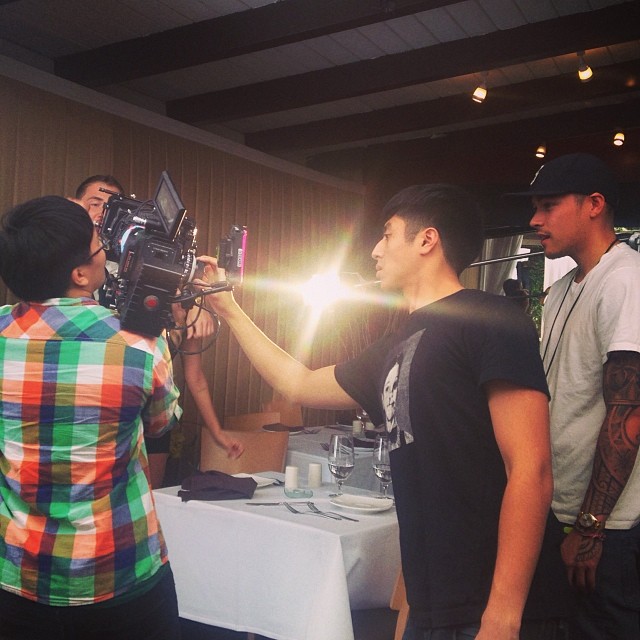 Mike Posner shooting "Top of the World" music video - Los Angeles, CA 11/14/13 
Instagram @kirinstagram
