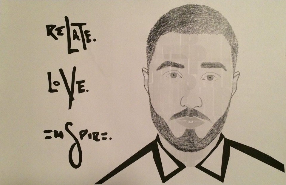 Typographic Portrait of Mike Posner with 'Relate. Love. Inspire.' - Artwork Project for High School Advanced Graphic Design Class 2014
Artwork by Elise Antony
twitter.com/eliseantony
