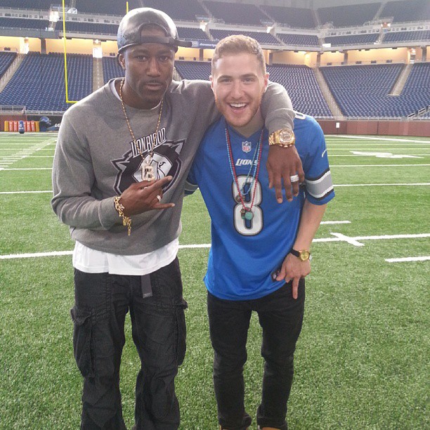 Nate Burleson of the Detroit Lions and Mike Posner at Ford Field - Detroit, MI 9/23/13
Photo by Nate Burleson
Instagram @nateburleson13
