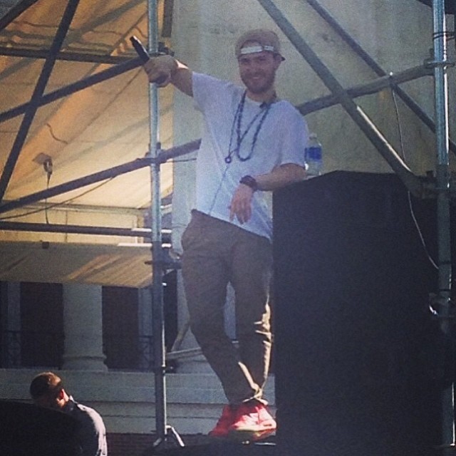 Mike Posner sound check at Dam Jam 2014 at OSU in Corvallis, OR 5/31/14
Instagram @caitkarcher

