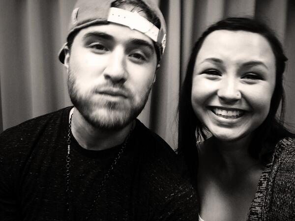 Mike Posner backstage with fan at Dam Jam 2014 at OSU in Corvallis, OR 5/31/14
Twitter @_kelseyalex

