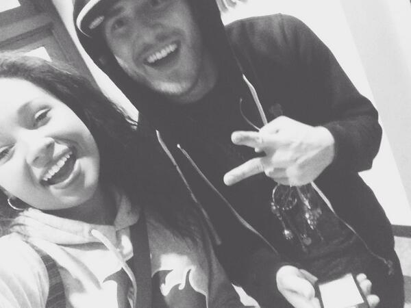 Mike Posner backstage with fan at Dam Jam 2014 at OSU in Corvallis, OR 5/31/14
Twitter @blackprints_
