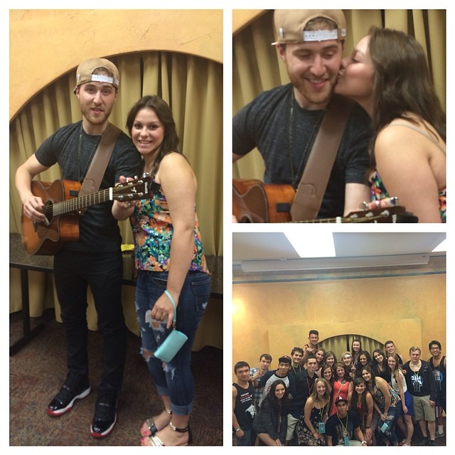 Mike Posner backstage with fan at Dam Jam 2014 at OSU in Corvallis, OR 5/31/14
Instagram @francom94
