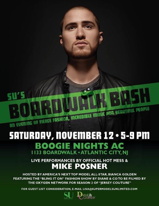 Poster for Supermodels Unlimited Magazine's Boardwalk Bash 2011 Event in Atlantic City, NJ 11/12/11
