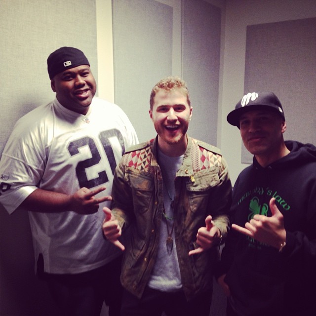 Mike Posner with Sam Diggedy and Showbiz of The Morning Madhouse radio show - Monterey, CA 1/9/14
Instagram @mikeposner
 Mike Posner with Sam Diggedy and Showbiz of The Morning Madhouse radio show - Monterey, CA 1/9/14
Instagram @mikeposner