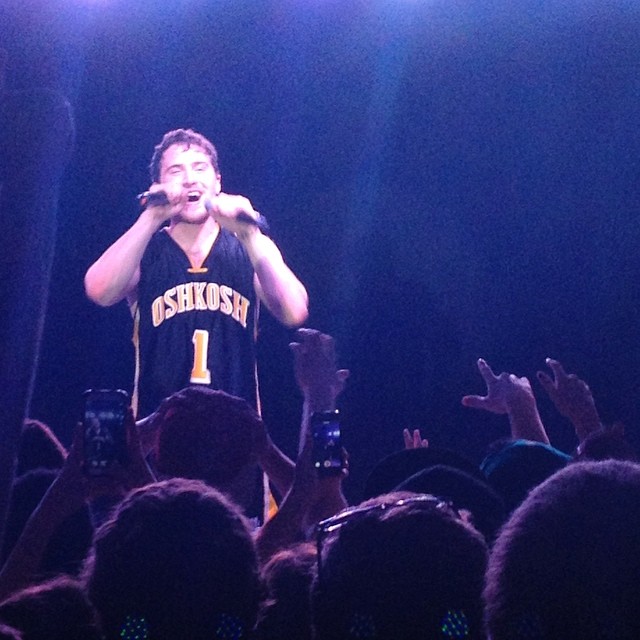 Mike Posner performing at Bye Gosh Fest 2014 at UW Oshkosh in Oshkosh, WI 5/8/14
Instagram @courttheisen
