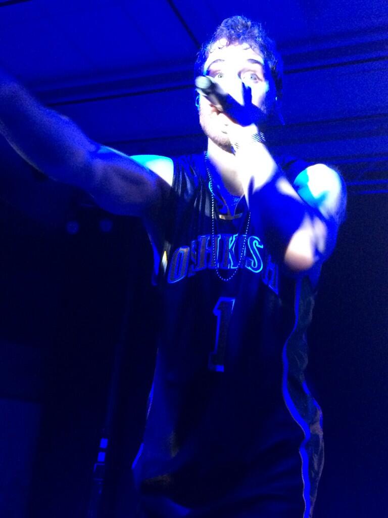 Mike Posner performing at Bye Gosh Fest 2014 at UW Oshkosh in Oshkosh, WI 5/8/14
Twitter @RileyBrisk
