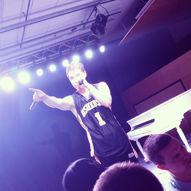 Mike Posner performing at Bye Gosh Fest 2014 at UW Oshkosh in Oshkosh, WI 5/8/14
Instagram @fabryhannah123
