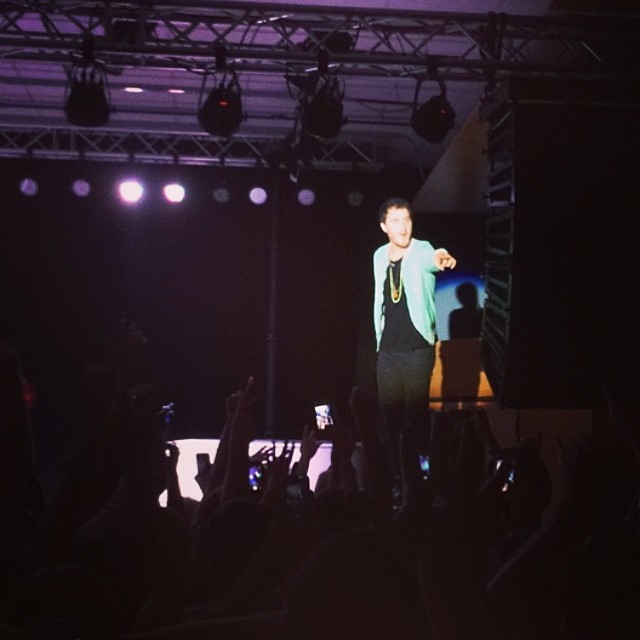 Mike Posner performing at Bye Gosh Fest 2014 at UW Oshkosh in Oshkosh, WI 5/8/14
Instagram @applejacks007
