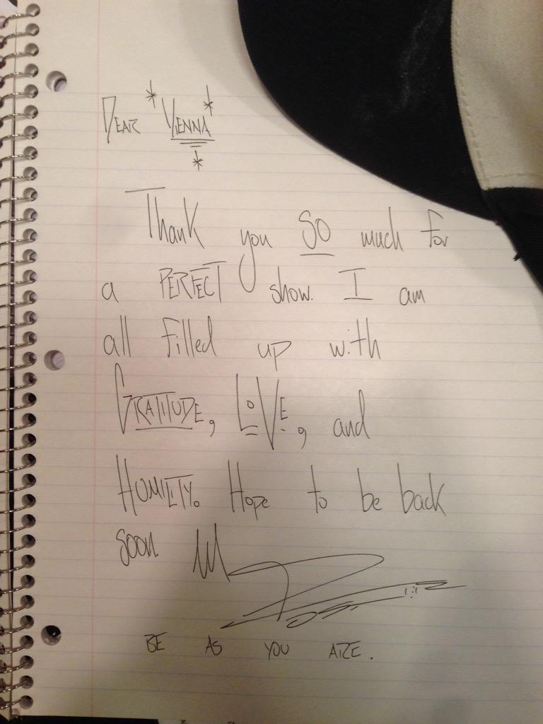 Mike Posner Tell The Truth Tour Letter to Vienna, VA Fans July 26, 2015
twitter.com/MikePosner
