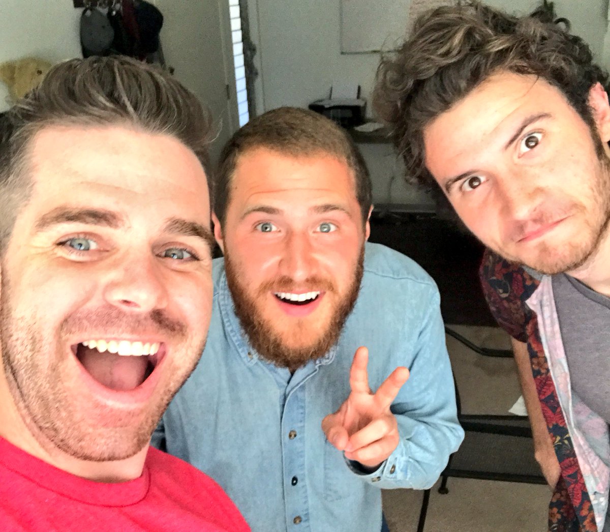 Mike Posner with comedians Ry Doon and Brandon Calvillo - October 18, 2017
